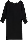 Thumbnail - TOM TAILOR DENIM Damen Mini-Kleid mit 3/4 Arm, schwarz, Uni, Gr. L
