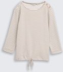 Thumbnail - TOM TAILOR Damen Langarmshirt mit Knopf-Details, beige, Gestreift, Gr. XS