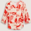 TOM TAILOR Damen Bluse mit Muster, rot, Gemustert, Gr. 38