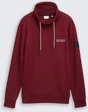 TOM TAILOR Herren Snood Sweatshirt mit Logo-Details, rot, Meliert, Gr. XXXL