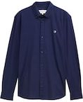 TOM TAILOR DENIM Herren Oxford Hemd mit Logo-Stickerei, blau, Uni, Gr. S