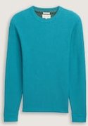 TOM TAILOR Herren Strickpullover aus Baumwolle, blau, Uni, Gr. XXL