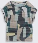 TOM TAILOR Damen T-Shirt mit Muster, grün, Gemustert, Gr. XXXL