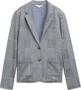 TOM TAILOR Damen Regular Fit Blazer im Karomuster, blau, Kariert, Gr. XXL