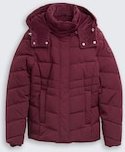 TOM TAILOR Damen Puffer-Jacke mit abnehmbarer Kapuze, rot, Uni, Gr. S