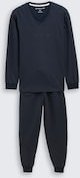 TOM TAILOR Herren Ripp Pyjama-Set, blau, Uni, Gr. 50
