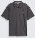 TOM TAILOR Herren Plus Size - Piqué Poloshirt mit Logo-Stickerei, grau, Uni, Gr. 2XL