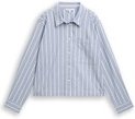 Thumbnail - TOM TAILOR DENIM Damen Boxy Fit Hemdbluse mit Streifenmuster, blau, Gestreift, Gr. M