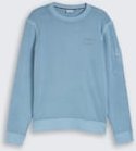 TOM TAILOR Herren Sweatshirt mit Ärmeltasche, blau, Uni, Gr. XL