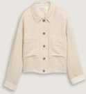 TOM TAILOR Damen Oversize Jacke mit Leinenanteil, beige, Uni, Gr. 42