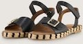 TOM TAILOR Damen Sandalen mit weicher Sohle, schwarz, Uni, Gr. 39