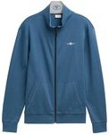 Thumbnail - TOM TAILOR Herren Sweatjacke mit Stehkragen, blau, Uni, Gr. XXXL
