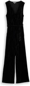 TOM TAILOR DENIM Damen Relaxed Jumpsuit aus Samt, schwarz, Uni, Gr. XL
