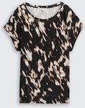 TOM TAILOR Damen T-Shirt mit Muster, braun, Animalprint, Gr. M