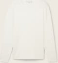 TOM TAILOR DENIM Herren Strickpullover aus Baumwolle, weiß, Uni, Gr. S