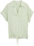 TOM TAILOR Damen Loose Fit Bluse mit Streifenmuster, grün, Gestreift, Gr. 38