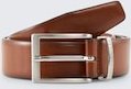 TOM TAILOR Herren TTBILL Gürtel mit eckiger Dornschließe, braun, Logo Print, Gr. 110