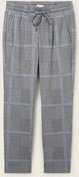 TOM TAILOR Damen Loose Fit Hose im Karomuster, blau, Kariert, Gr. 38/28