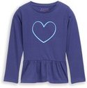 Thumbnail - TOM TAILOR Mädchen Langarmshirt mit Volant, blau, Uni, Gr. 116/122