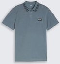 TOM TAILOR Herren Poloshirt mit Ärmeltasche, blau, Meliert, Gr. S