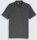 TOM TAILOR Herren Resort Poloshirt im Used-Look, schwarz, Uni, Gr. XXL