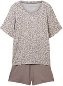 Thumbnail - TOM TAILOR Damen Pyjama-Set mit Leo-Print, grau, Animalprint, Gr. L/40
