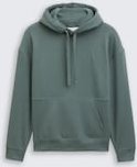 TOM TAILOR DENIM Herren Relaxed Fit Hoodie Sweatshirt mit Rückenprint, grün, Uni, Gr. S