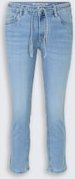 TOM TAILOR Damen TTLENE SLIM CROPPED Stretch Jeans mit Bindegürtel, blau, Uni, Gr. 33/26