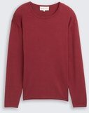TOM TAILOR DENIM Herren Strickpullover aus Baumwolle, rot, Uni, Gr. L