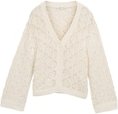 Thumbnail - TOM TAILOR DENIM Damen Relaxed Fit Cardigan mit Lochmuster, weiß, Uni, Gr. M