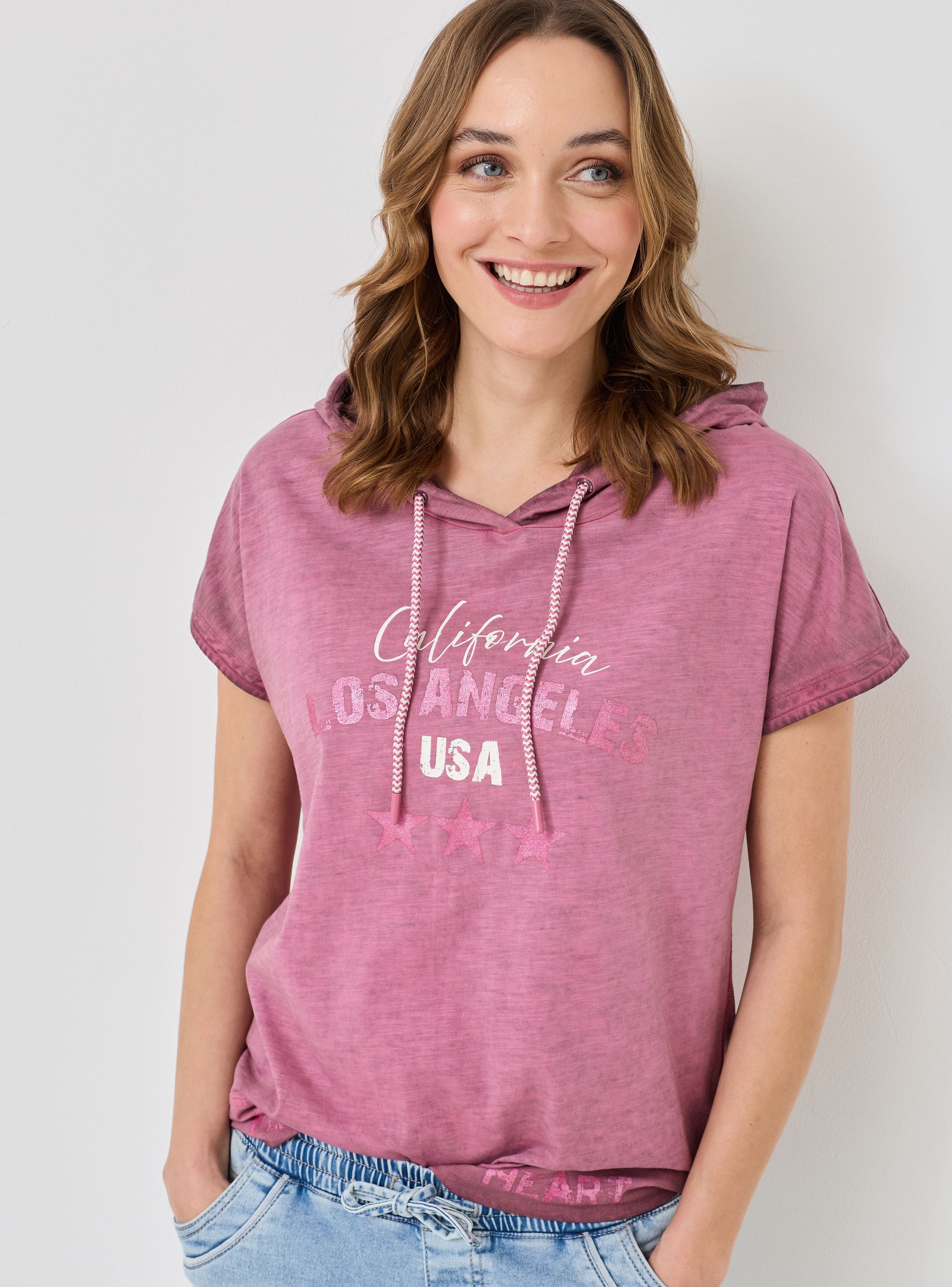 Kapuzenshirt mit Washed Effekt