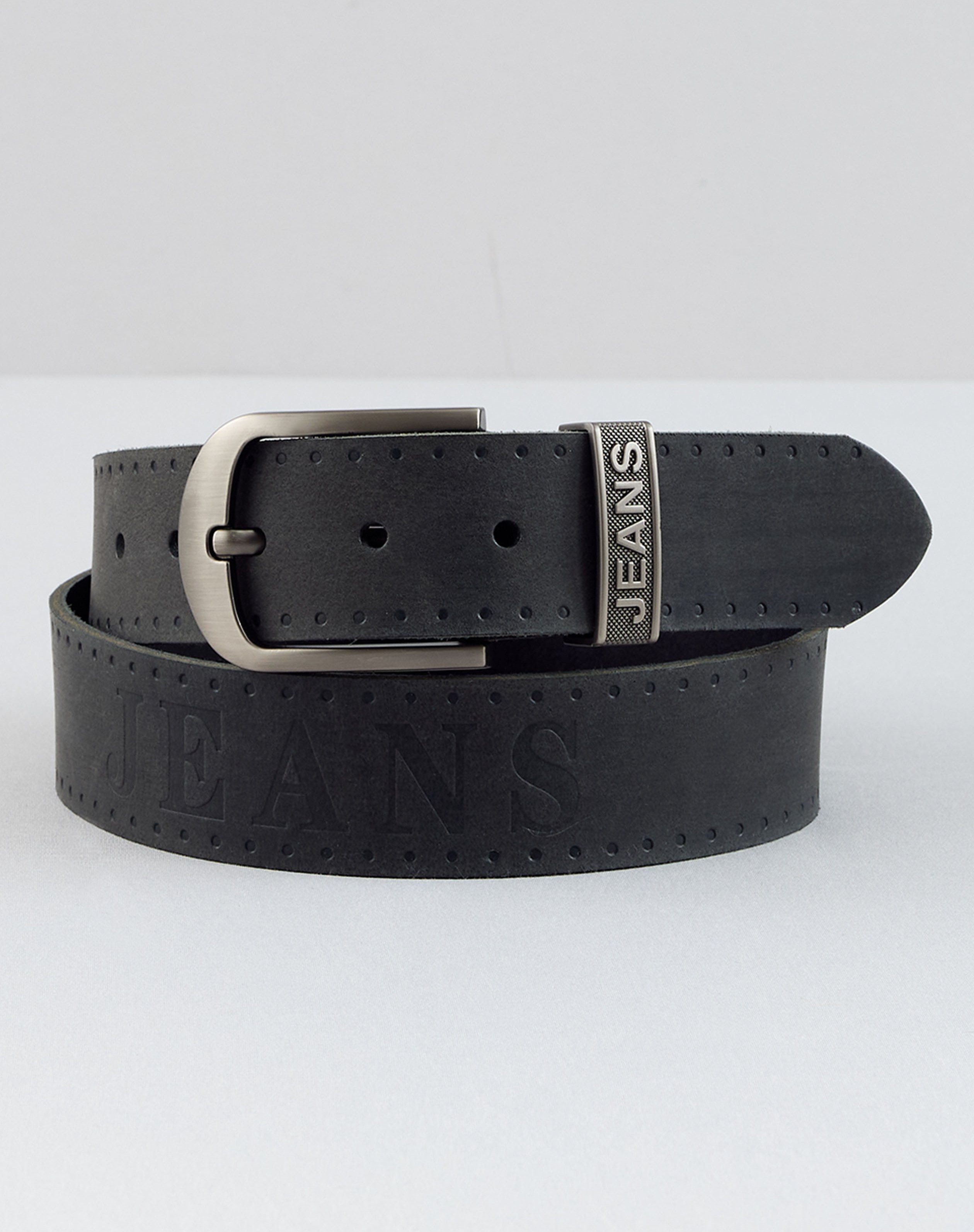 Leder-Gürtel mit Jeans-Logo