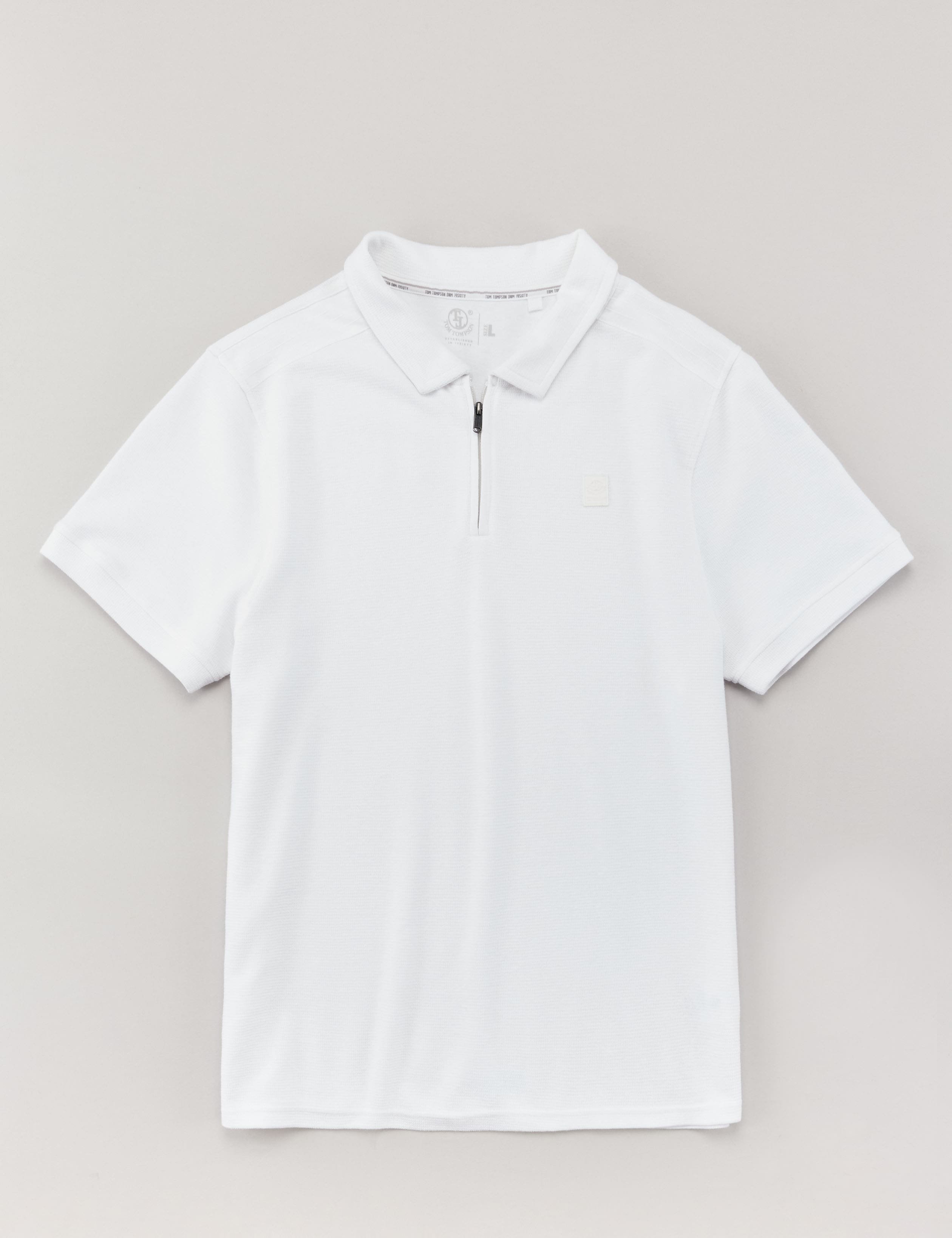 Struktur Poloshirt mit Zip