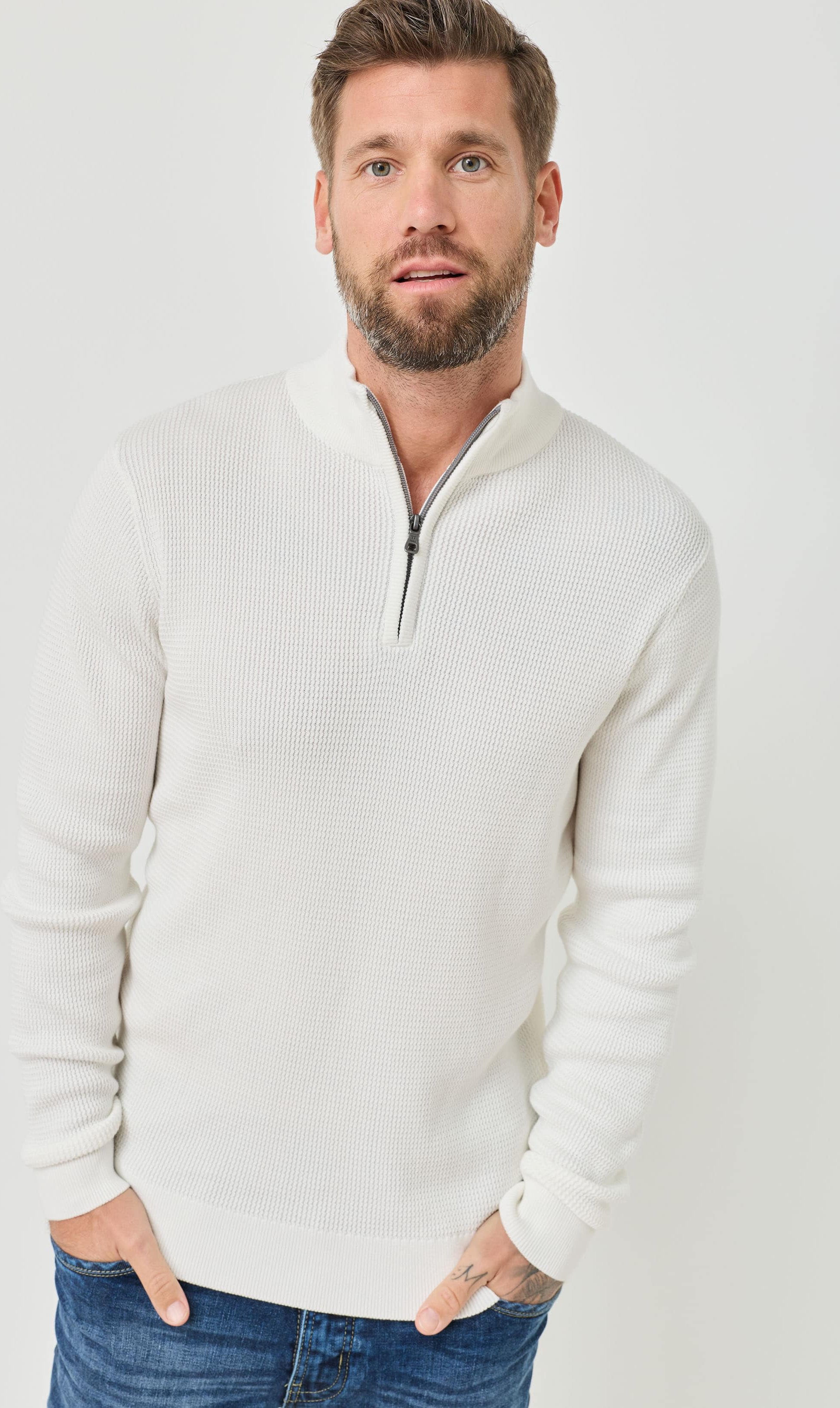 Troyer-Pullover aus Struktur-Strick