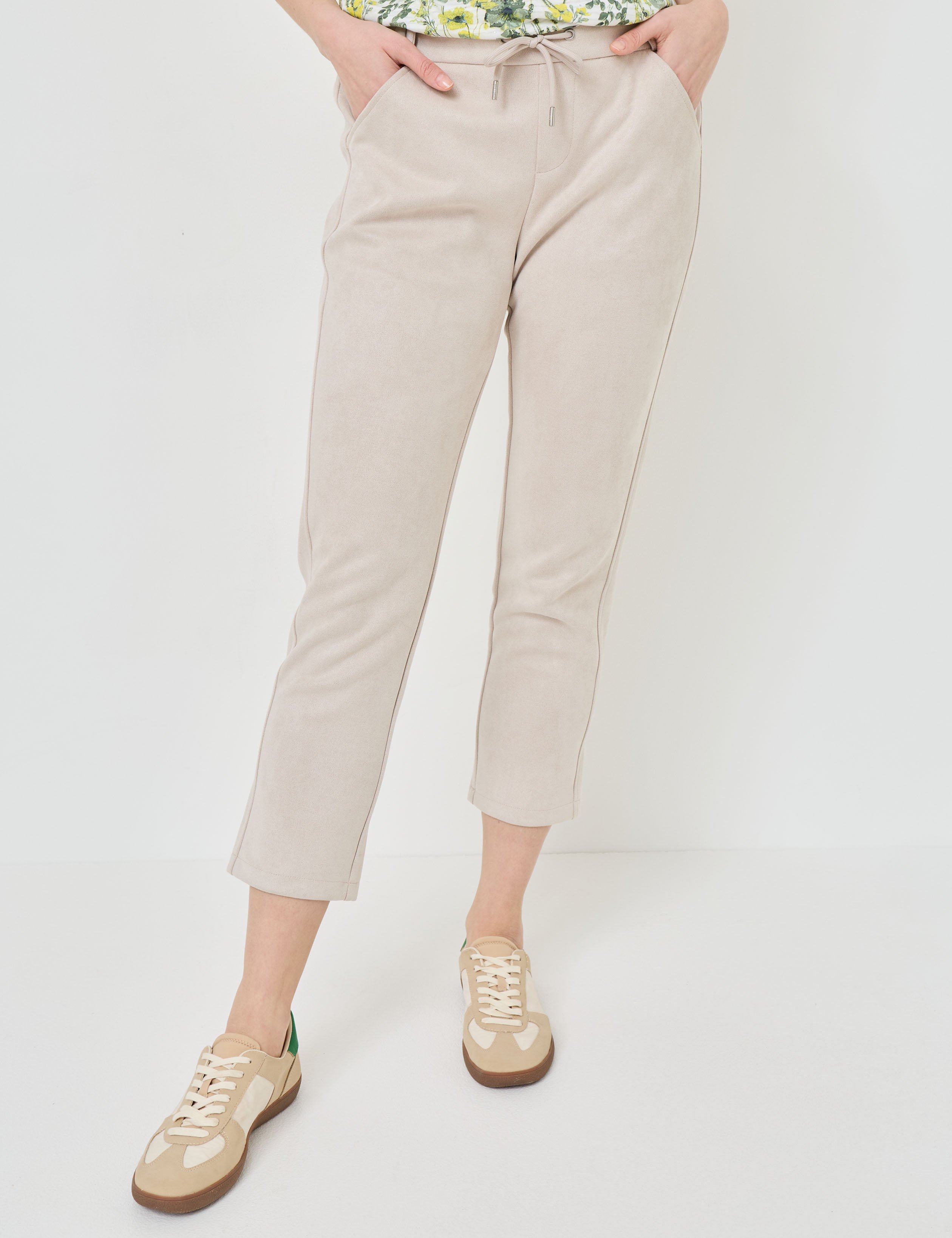 Jogg-Style Hose, Veloursleder-Look