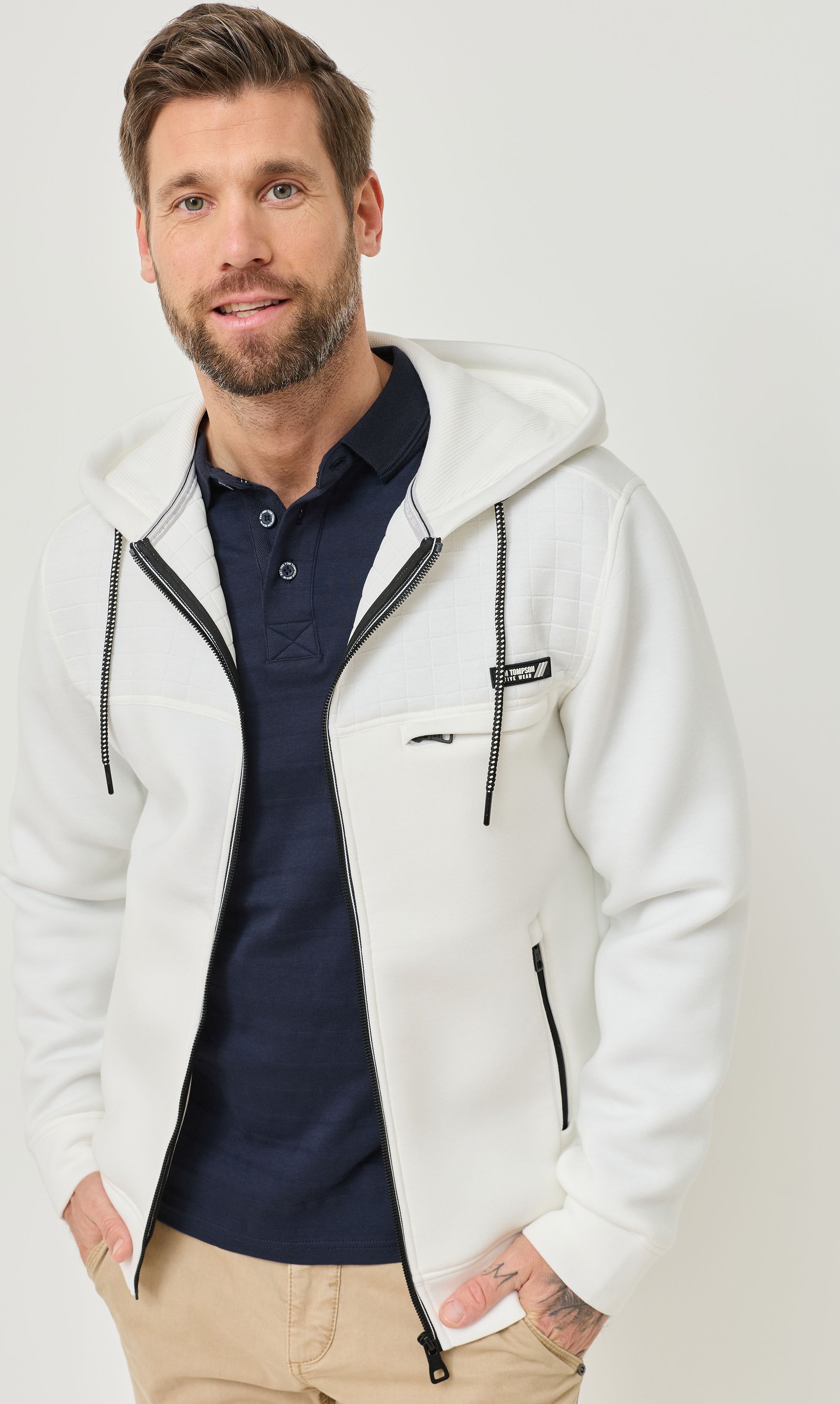 Sweatjacke, weiche Scuba-Qualität