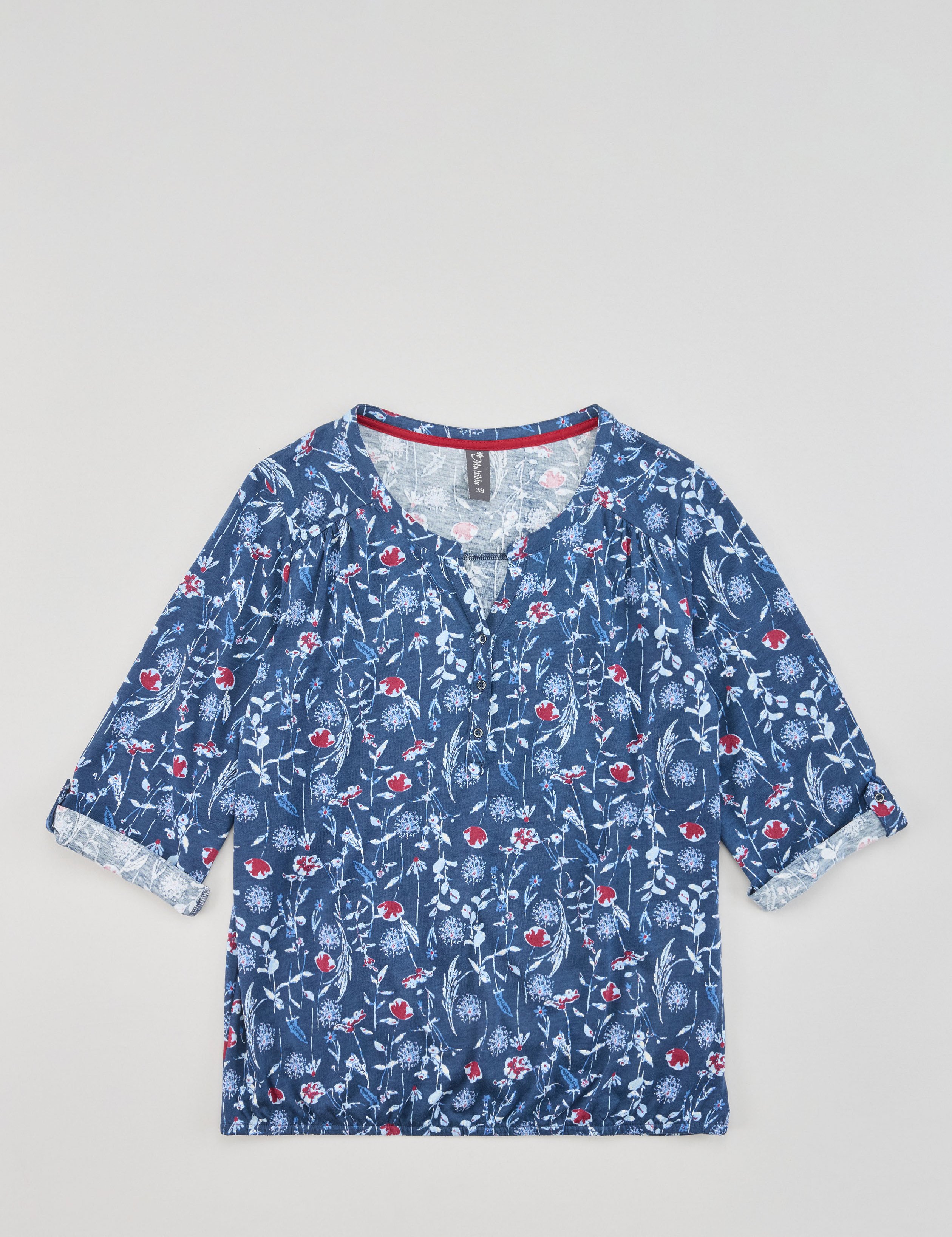 Softes Shirt m. Print + Knopfleiste