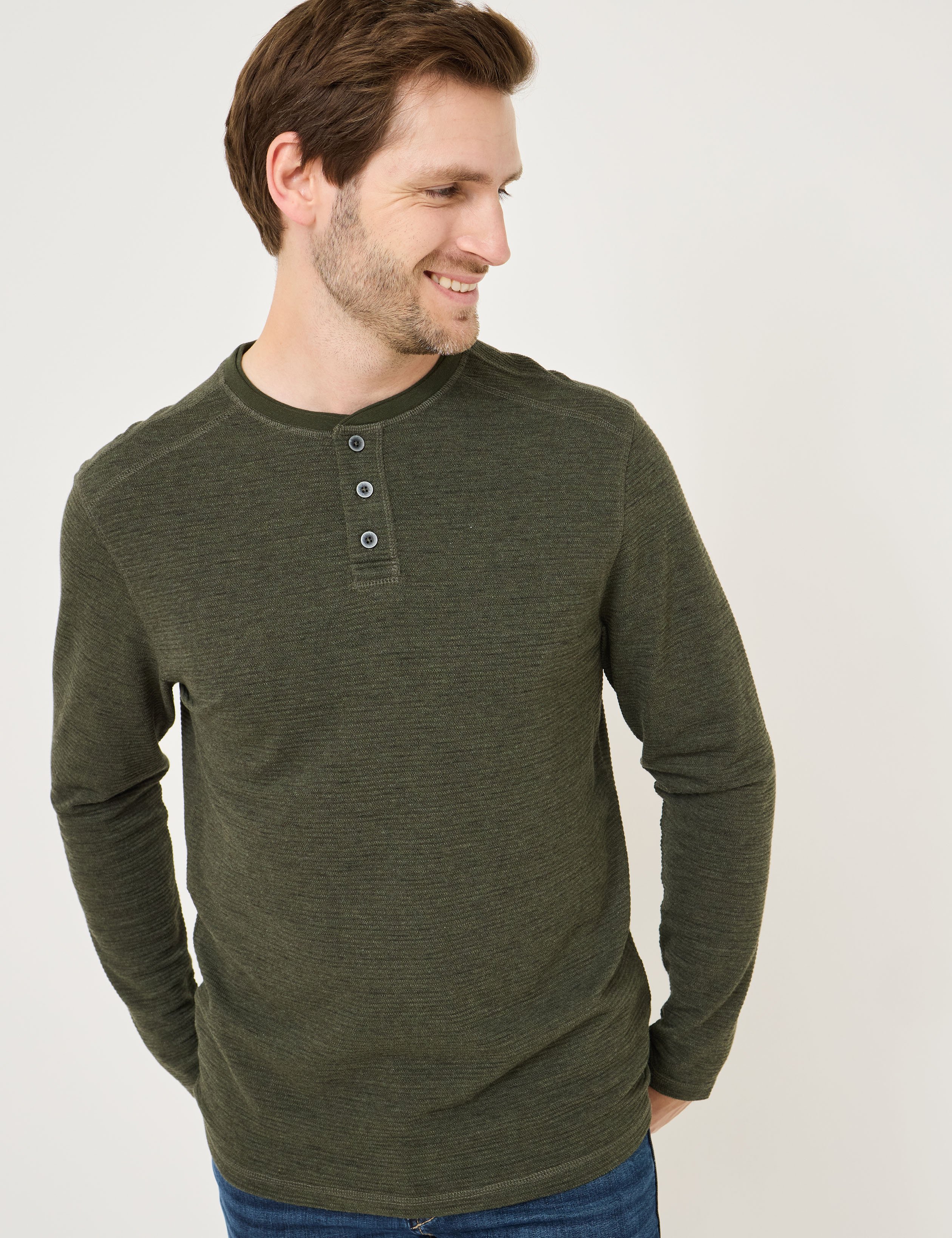 Henley Shirt mit Waffeloptik