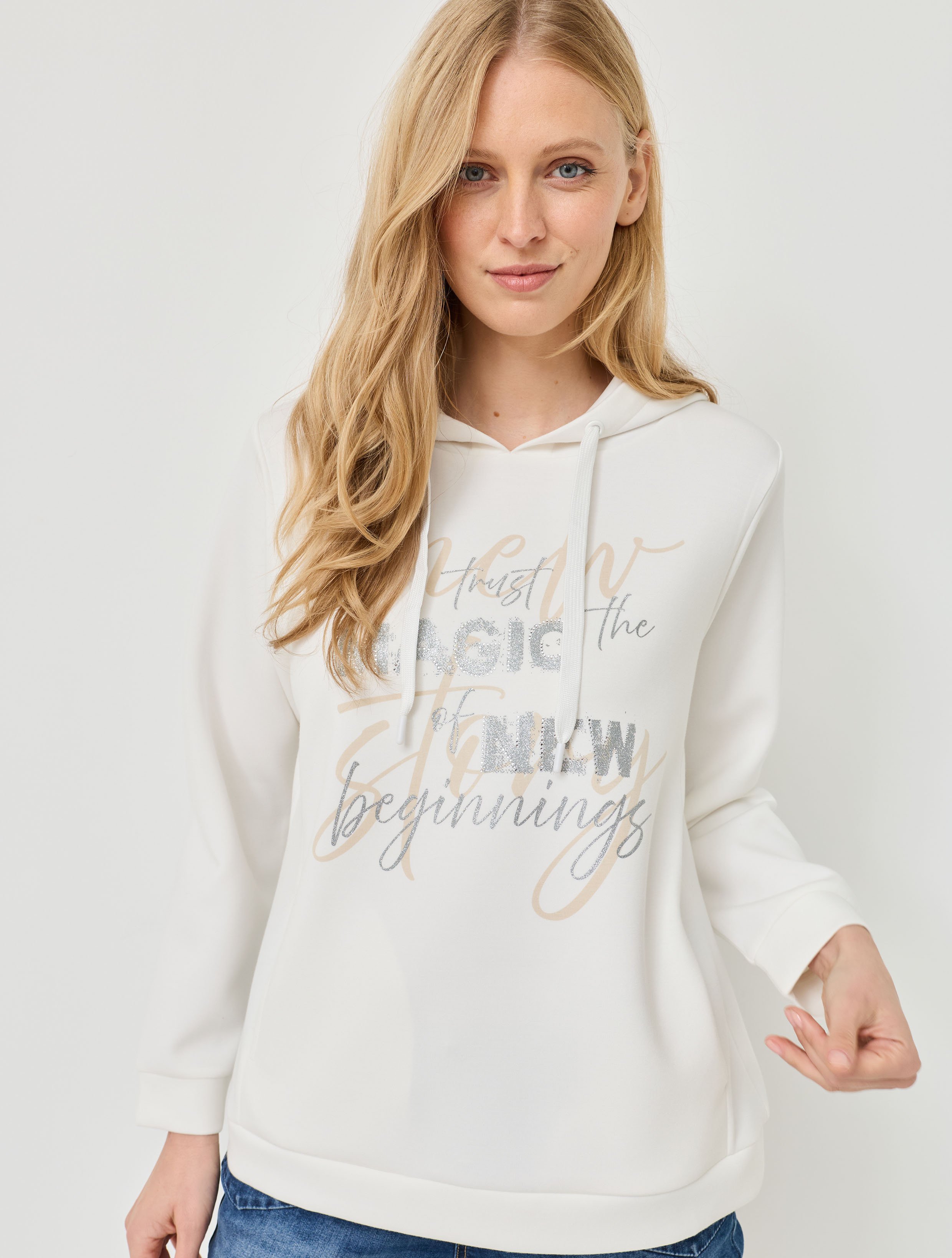 Kapuzen-Sweat aus Scuba-Material