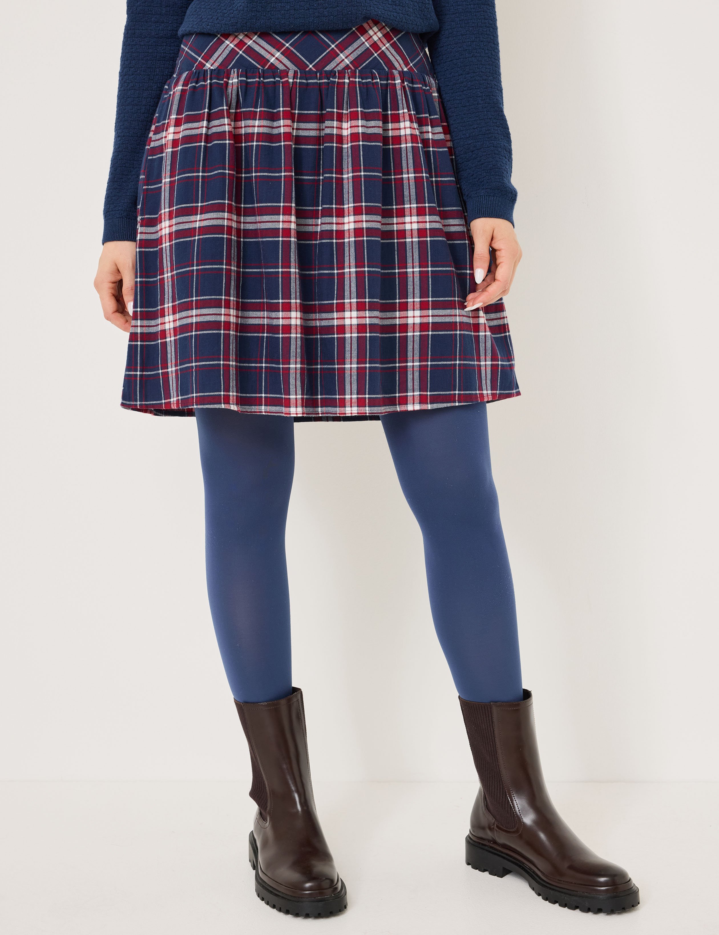 Kurzer Flanellrock, gewebtes Karo