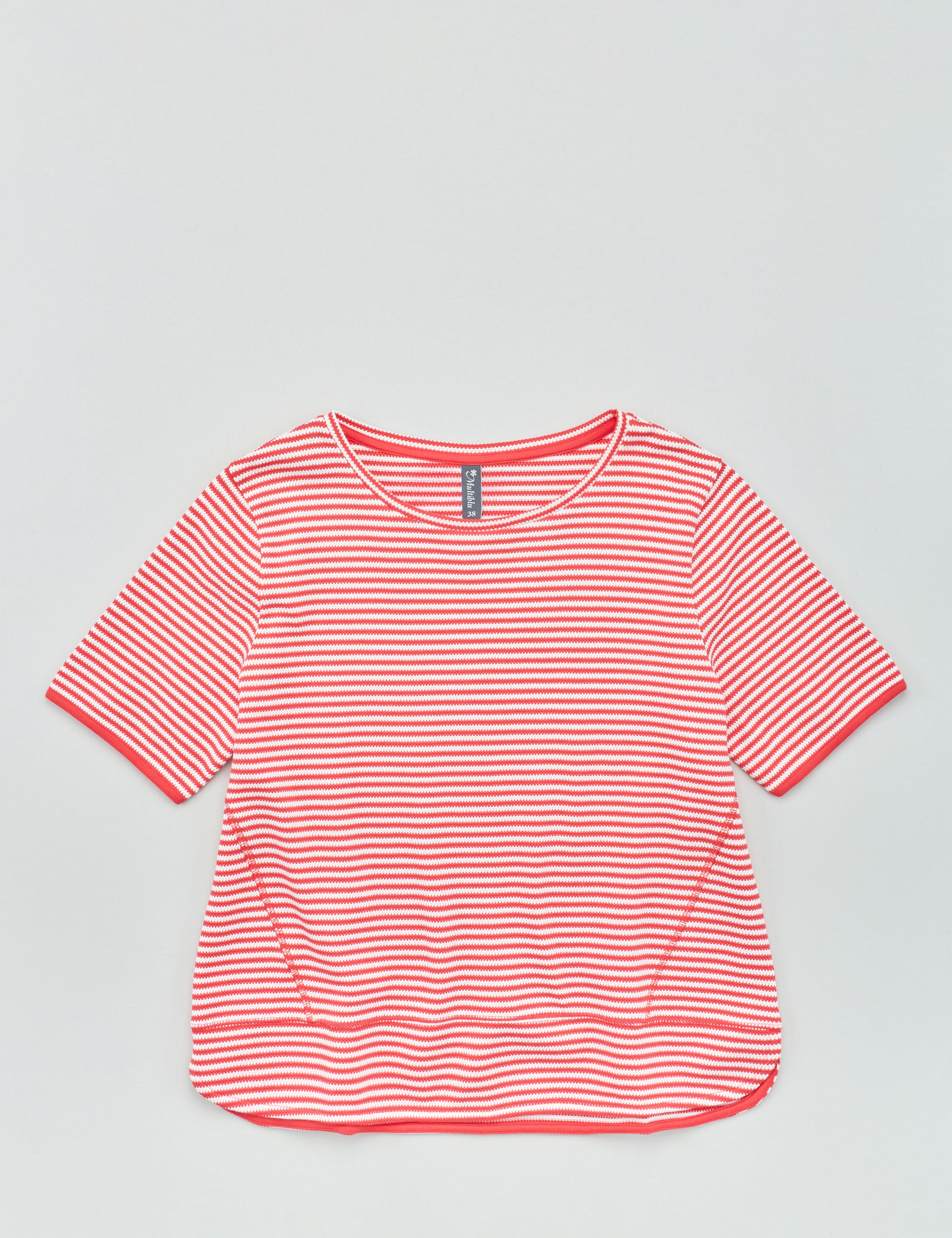 T-Shirt in Piqué-Optik