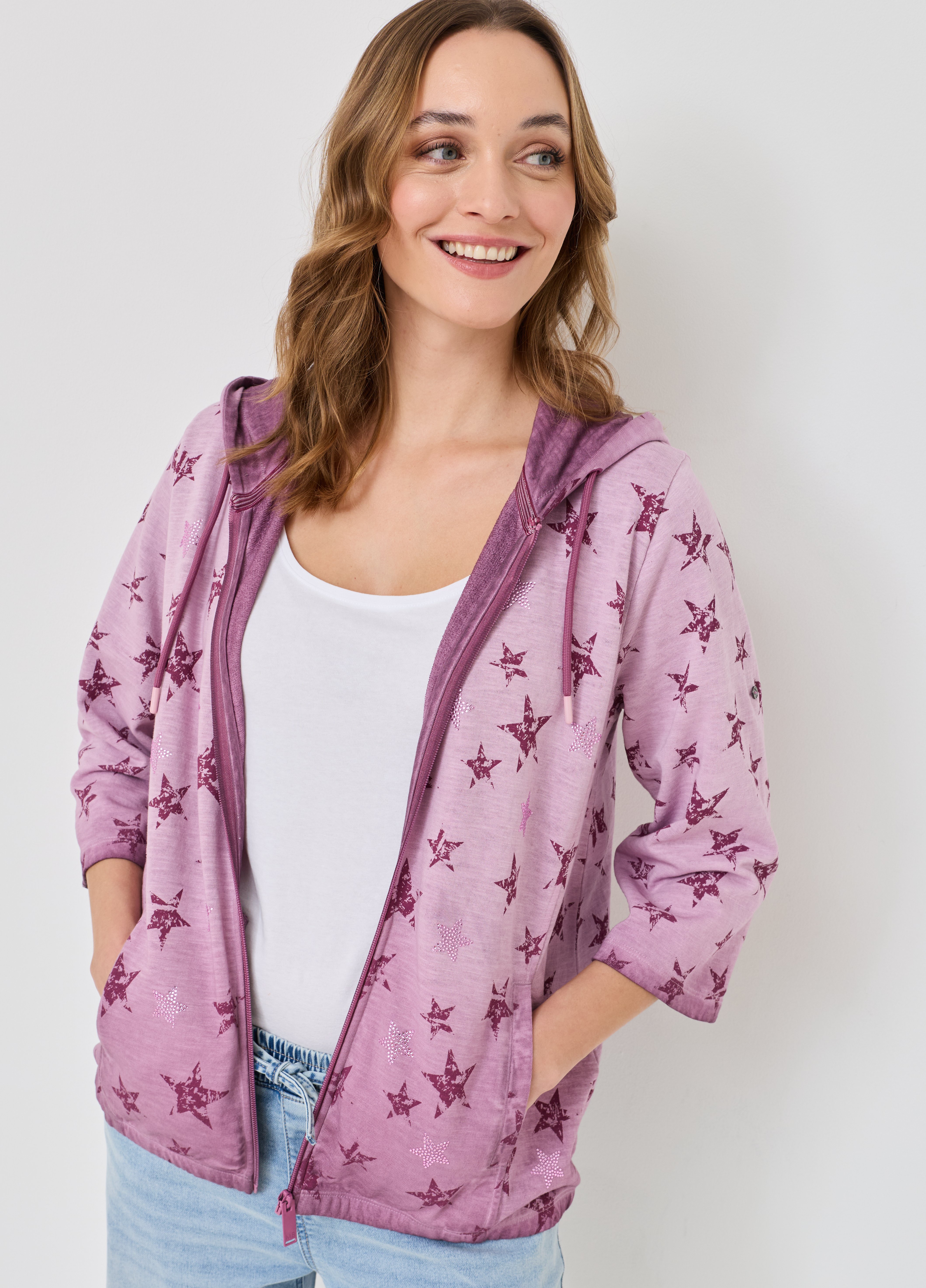 Lässige Shirtjacke mit Sternenprint