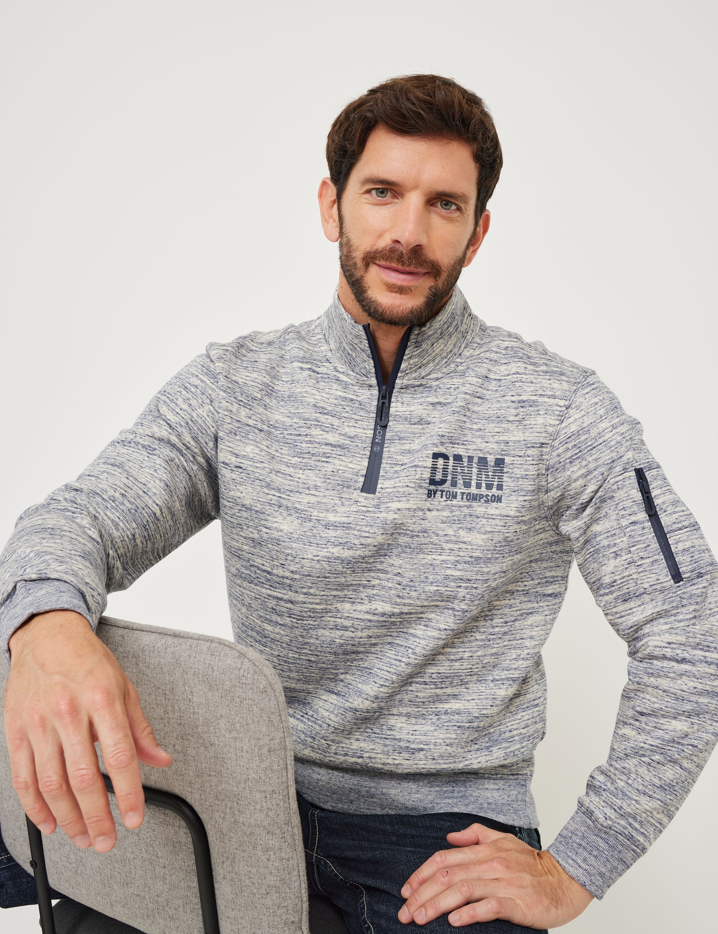 Weiches Sweatshirt mit Zip-Kragen