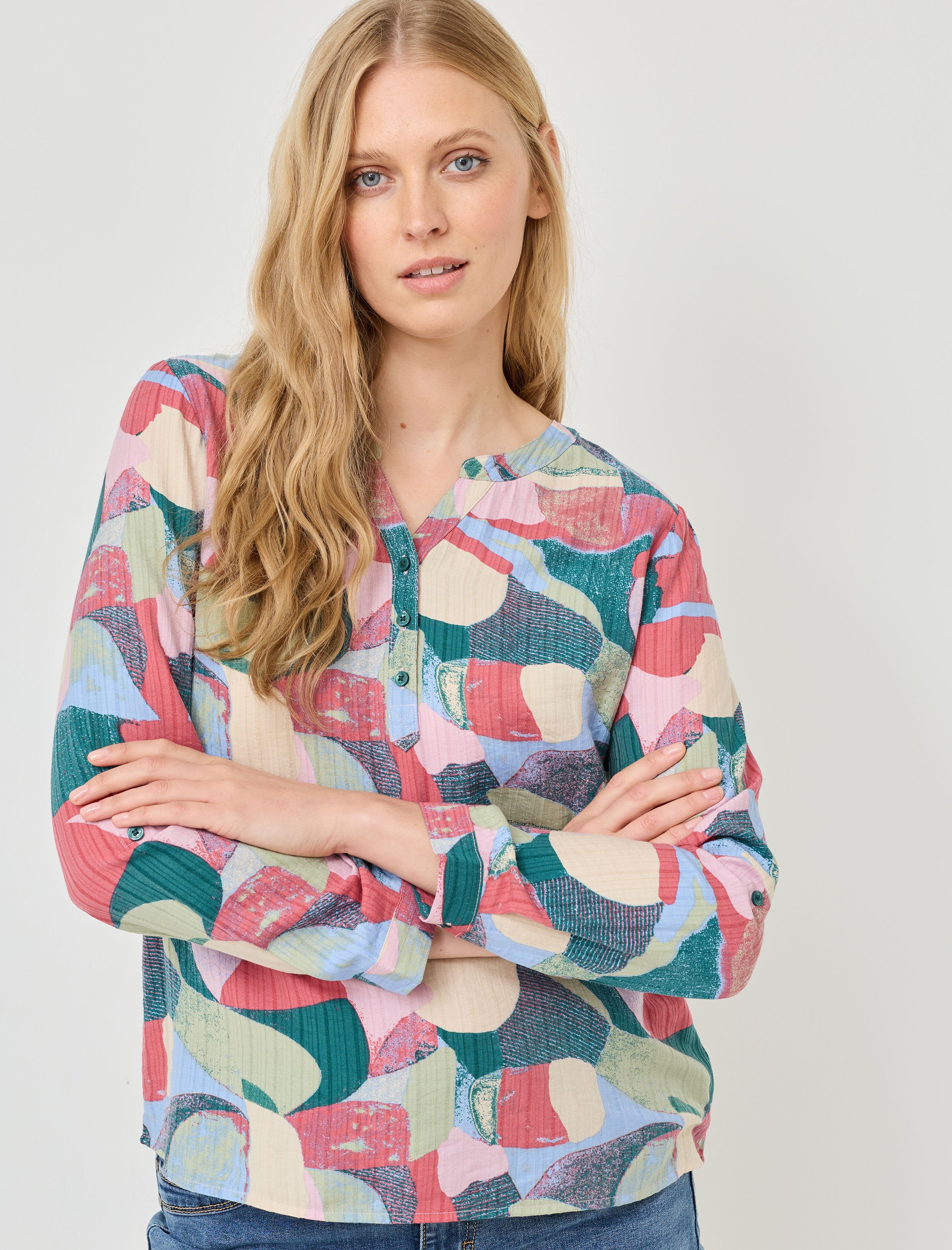 Thumbnail - Gemusterte Viskose-Bluse