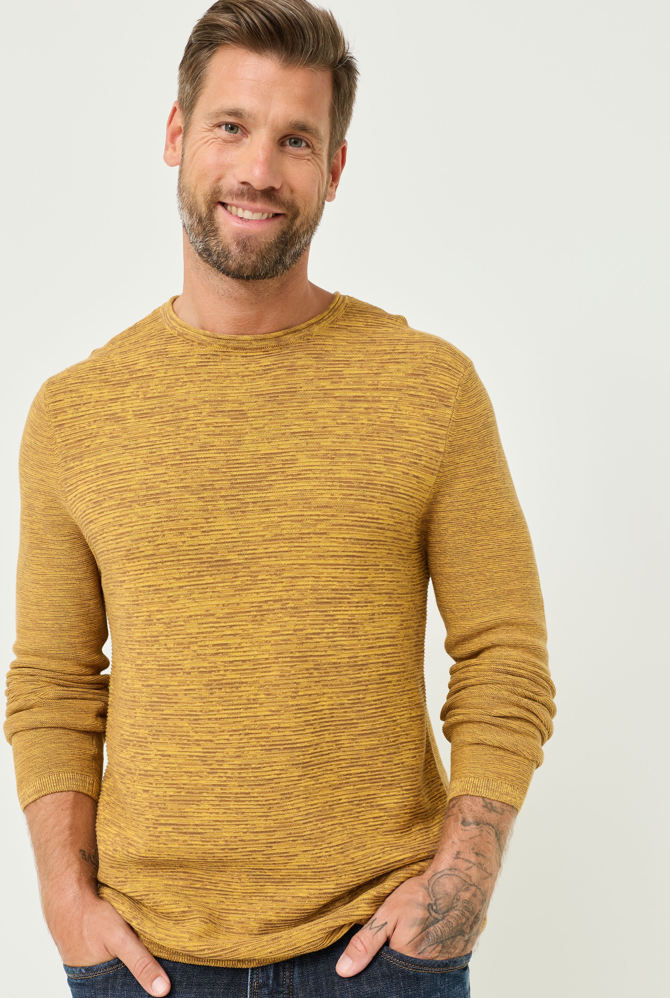 Basic-Pullover im Melange-Look