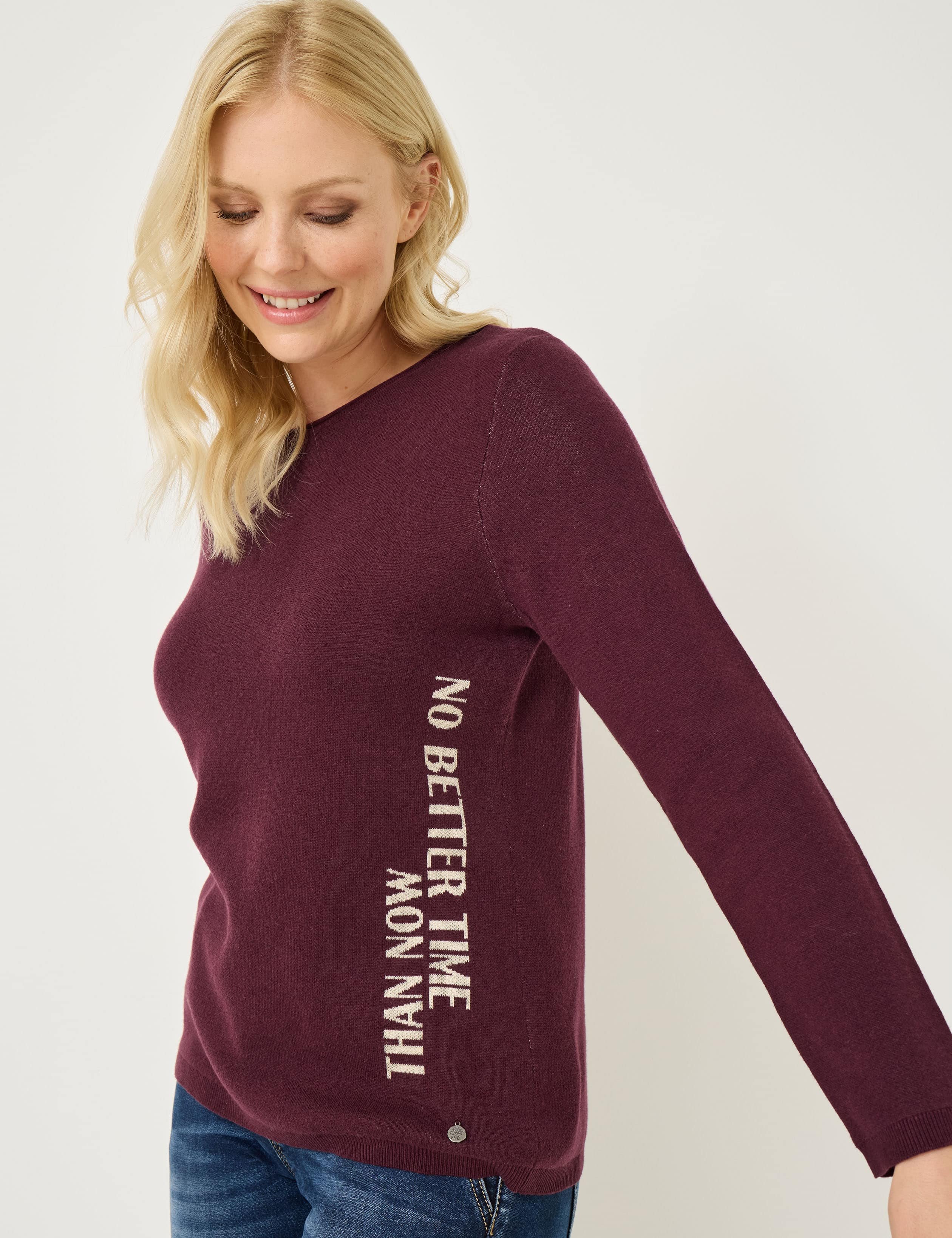 Weicher Pullover mit Schriftzug