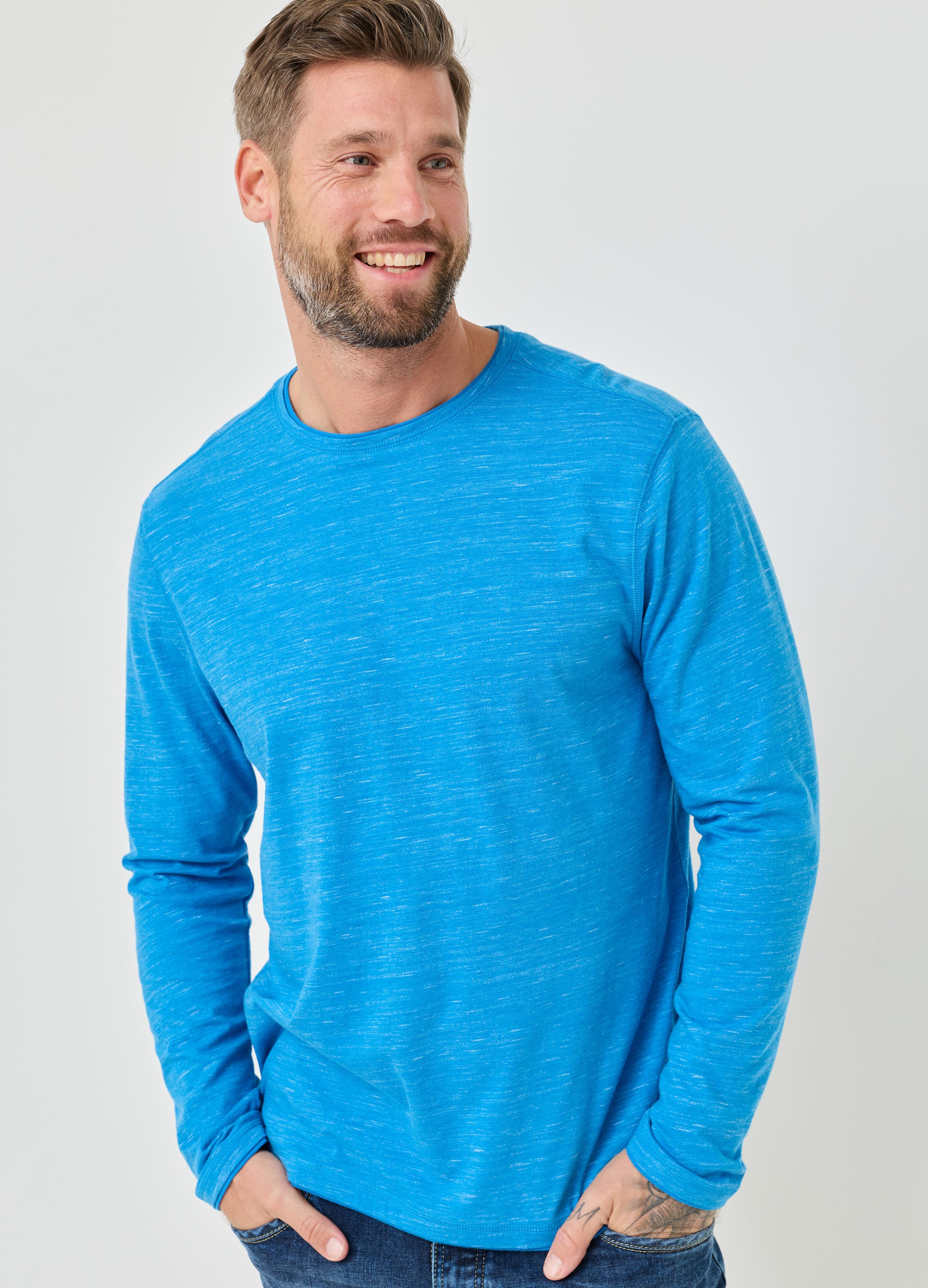 Longsleeve mit Melange-Effekt