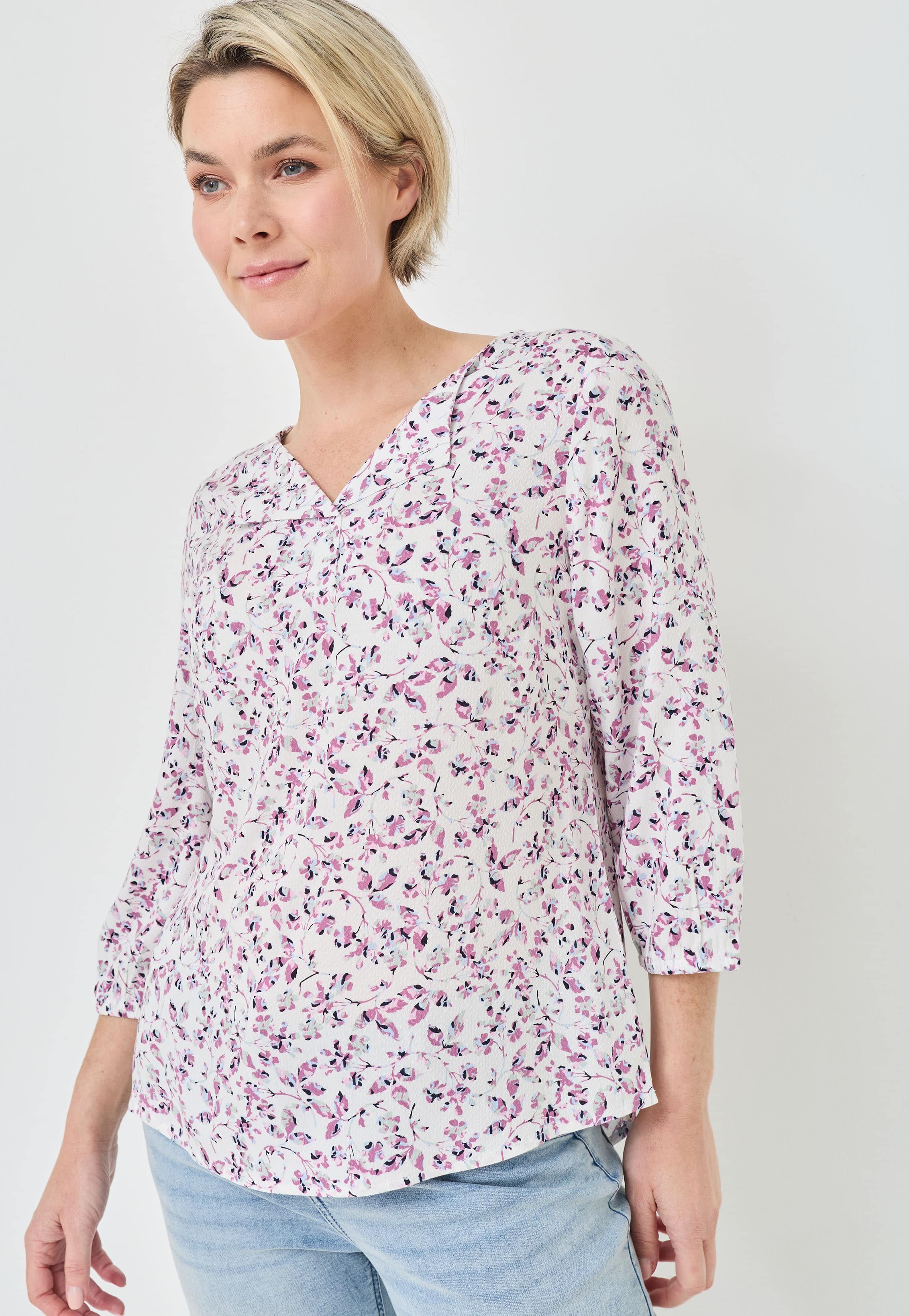 Softe Bluse m. dezentem Blumenprint