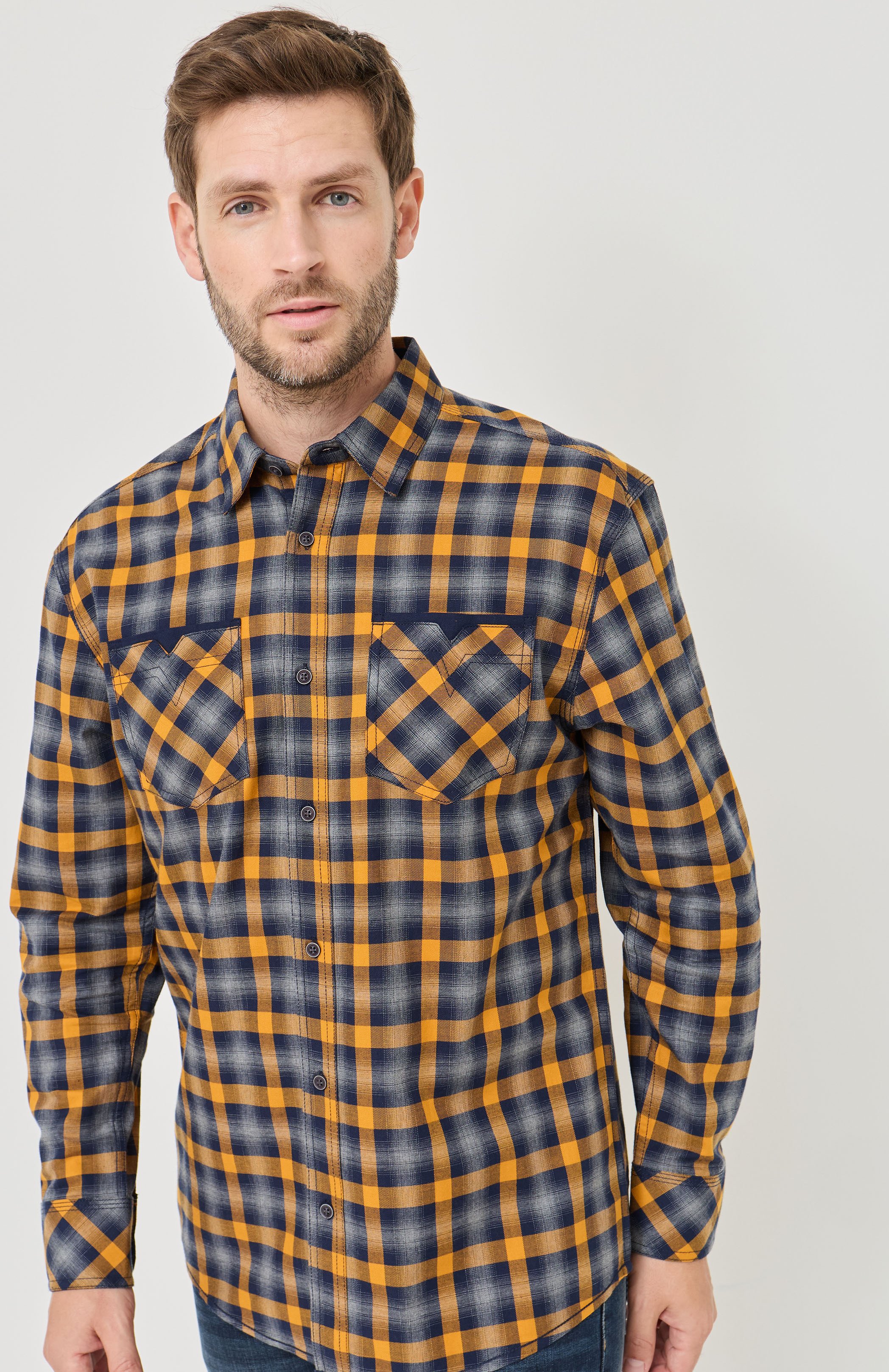 Karohemd aus Baumwoll-Twill