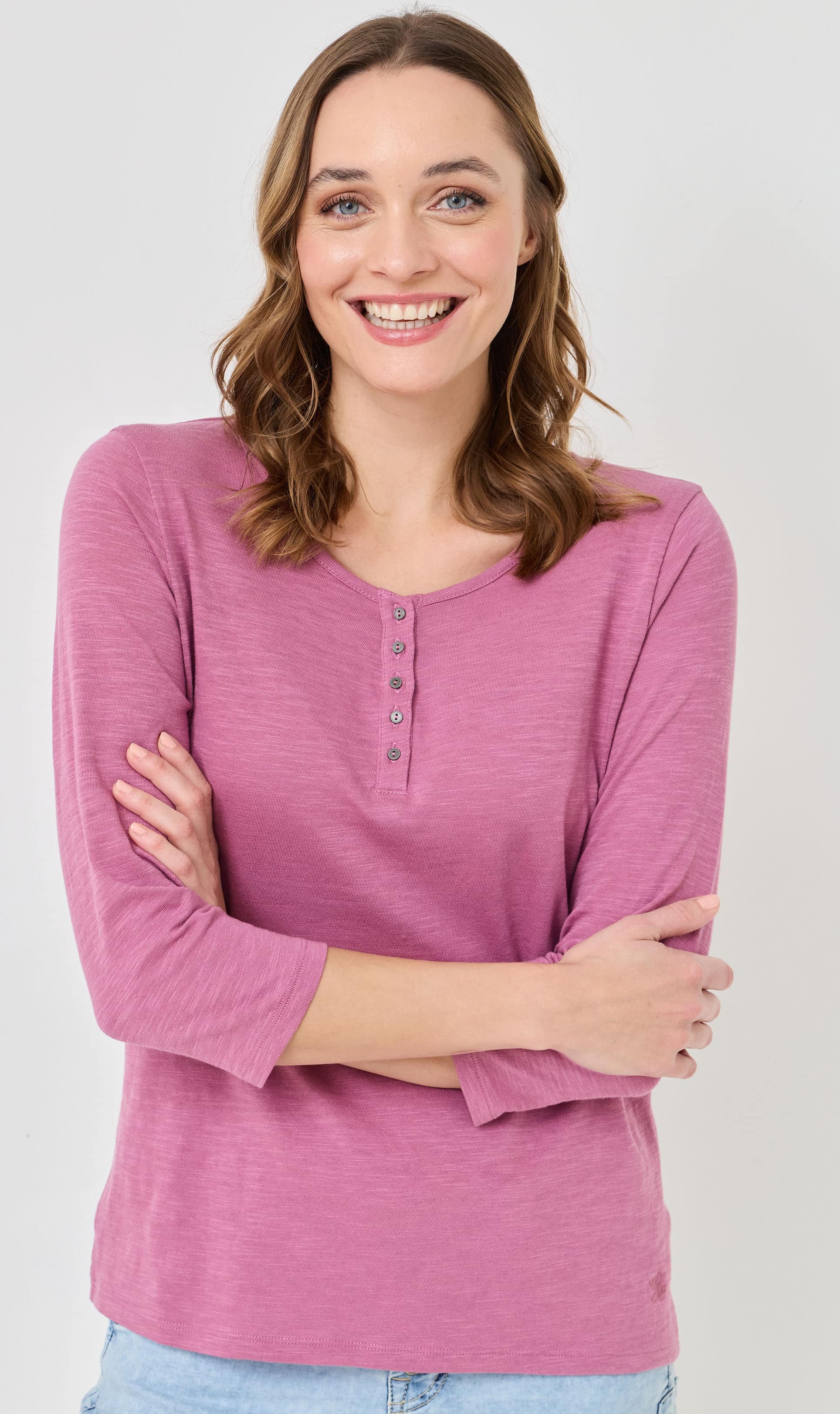 Basic T-Shirt mit Knopfleiste